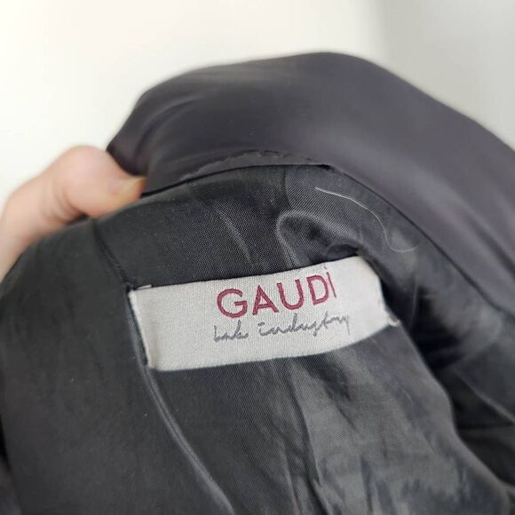 Gaudi Plaid Wool Puffer Jacket Black Small - Picture 8 of 9